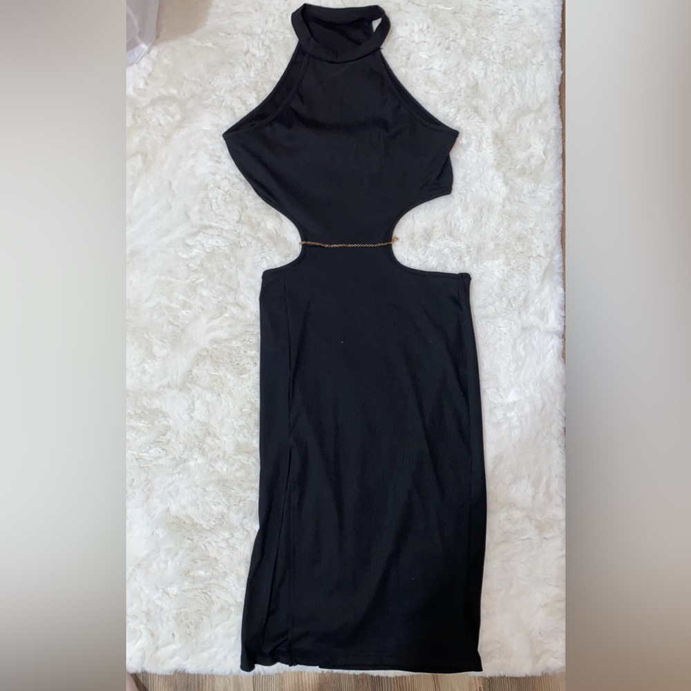 Sleek Black Cutout Dress